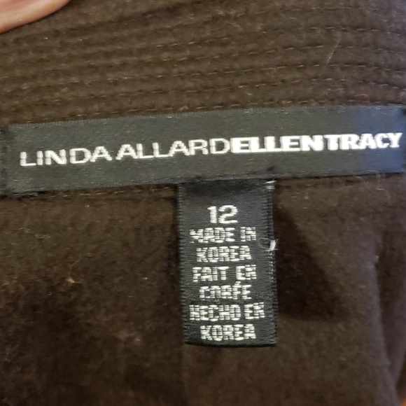 Linda allard ellen tracy brown wool silk trim coat - Picture 5 of 7